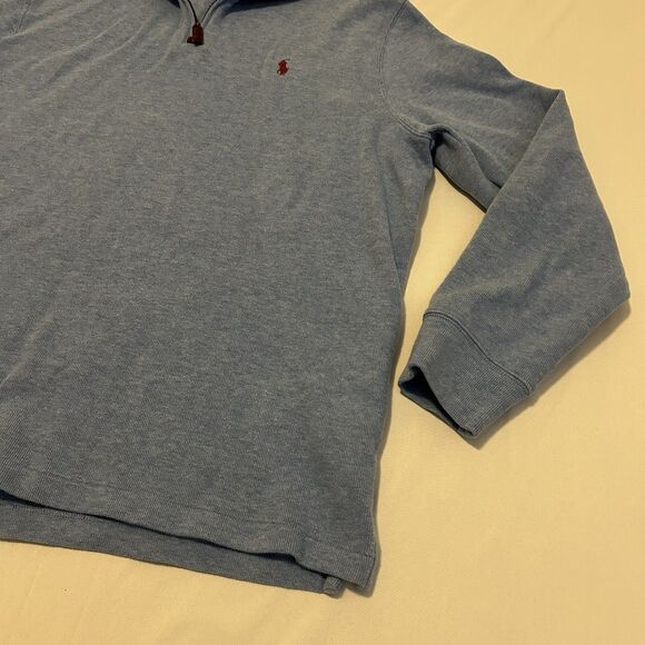 Polo Ralph Lauren Quarter Zip Pullover Light Blue 100% Cotton - Mens XL - Picture 4 of 13